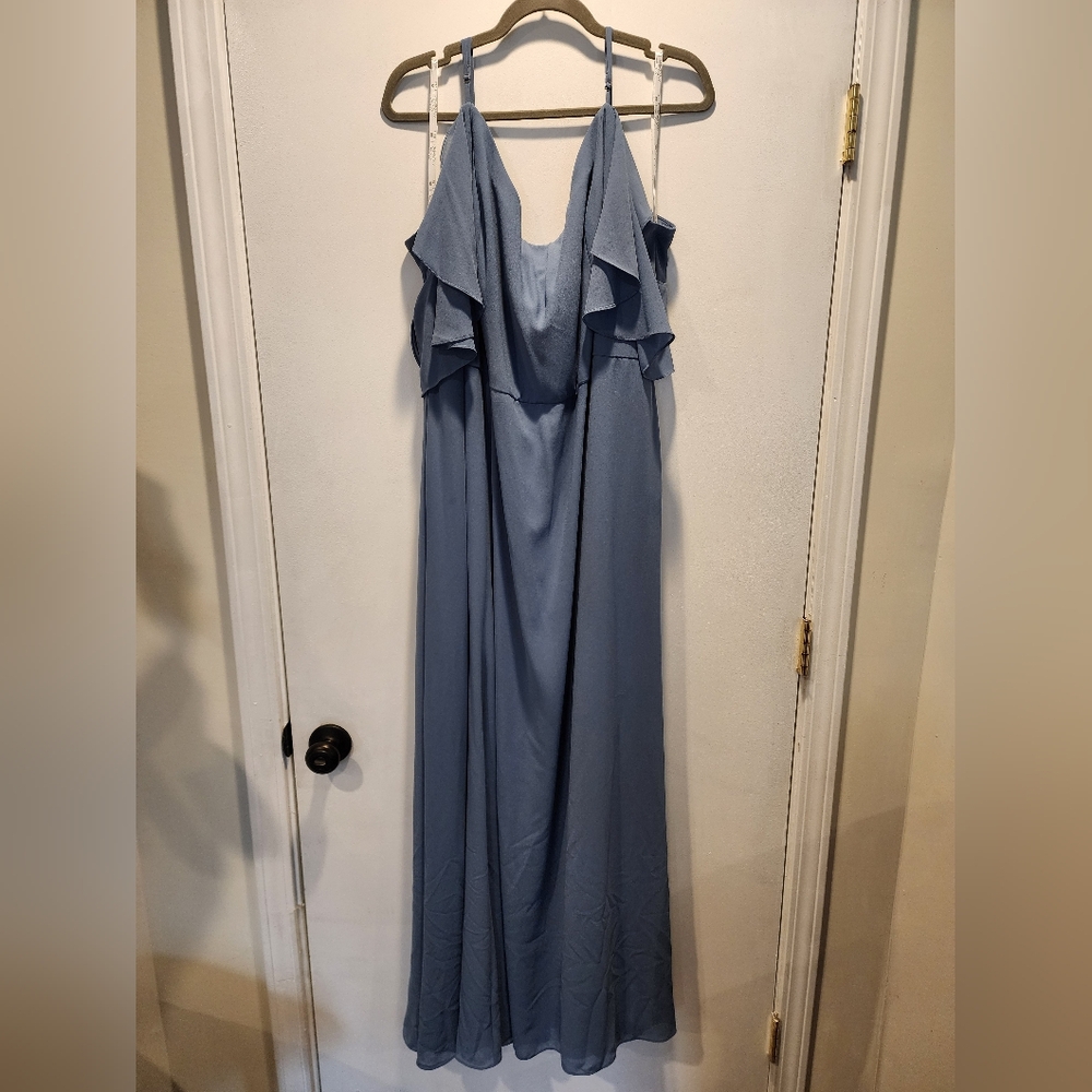 Cold-Shoulder Long Chiffon Dress